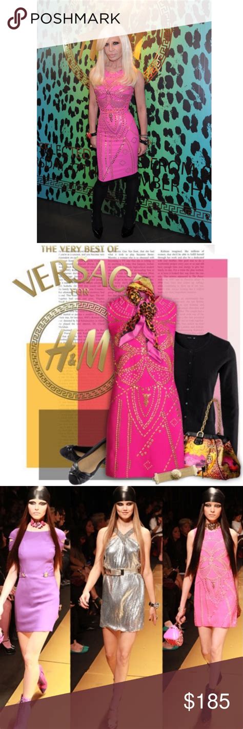 versace h&m pink studded dress at h&m|Versace official online store.